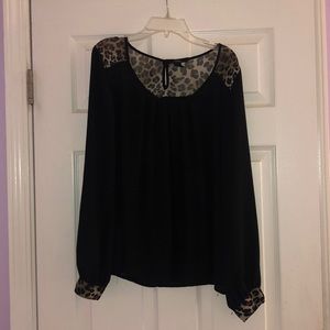Forever 21 black cheetah blouse